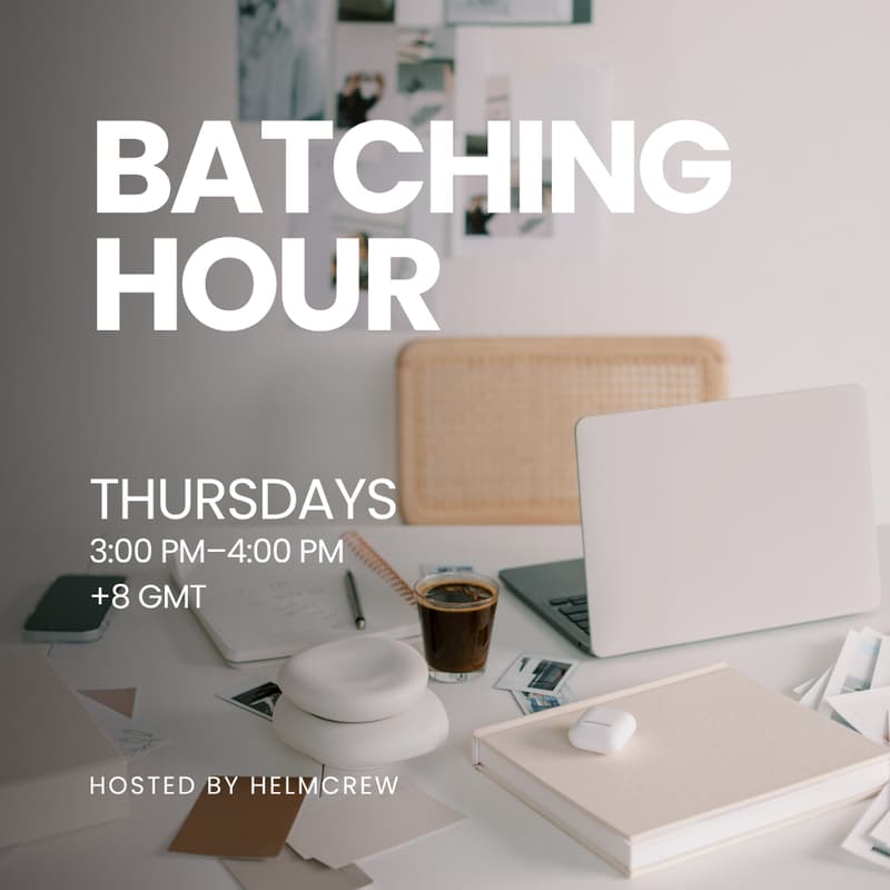 Cover Image for Batching Hour: A free weekly co-working session for founders