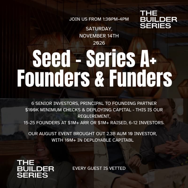 Cover Image for The Deployment Room: 6 Active Funds, 20 Founders (Seed to Series A+) - Nov. 14th