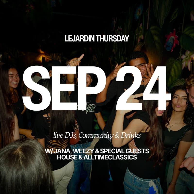 Cover Image for All Time Classics / House @ LE JARDIN THURSDAY — DJs & Dancing in Berlin