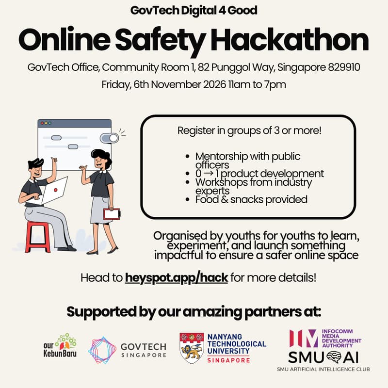 Cover Image for GovTech Digital4Good Online Safety Hackathon