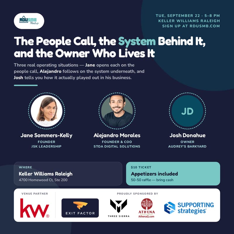 Cover Image for RDU SMB Meetup - The People Call, and the Systems Behind It