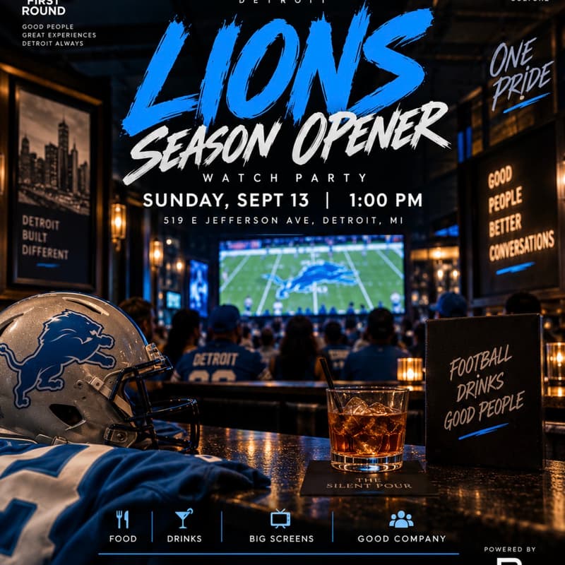 Cover Image for LIONS GAME DAY: SEASON OPENER AT THE SILENT POUR