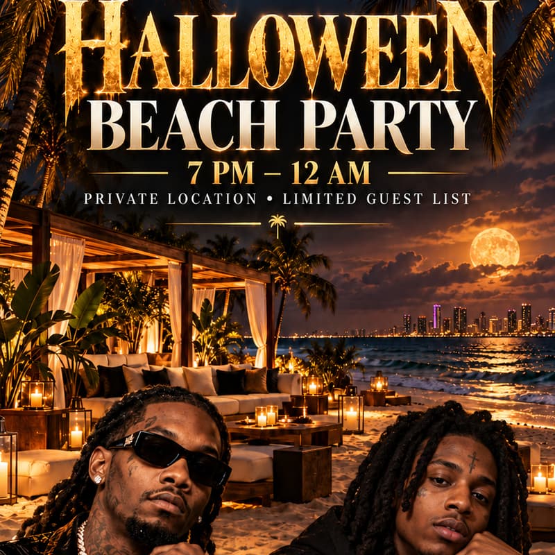 Cover Image for Private Halloween Beach Party Choose Your Afterparty: M2 For Offset Or Mona For Loe Shimmy