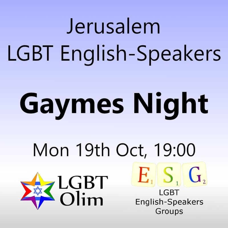 Cover Image for Jerusalem LGBT English-Speakers Gaymes Night - Mon 19th Oct