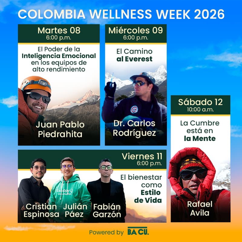 Cover Image for COLOMBIA WELLNESS WEEK 2026 | Speakers Line Up – Mentes de Alto Rendimiento
