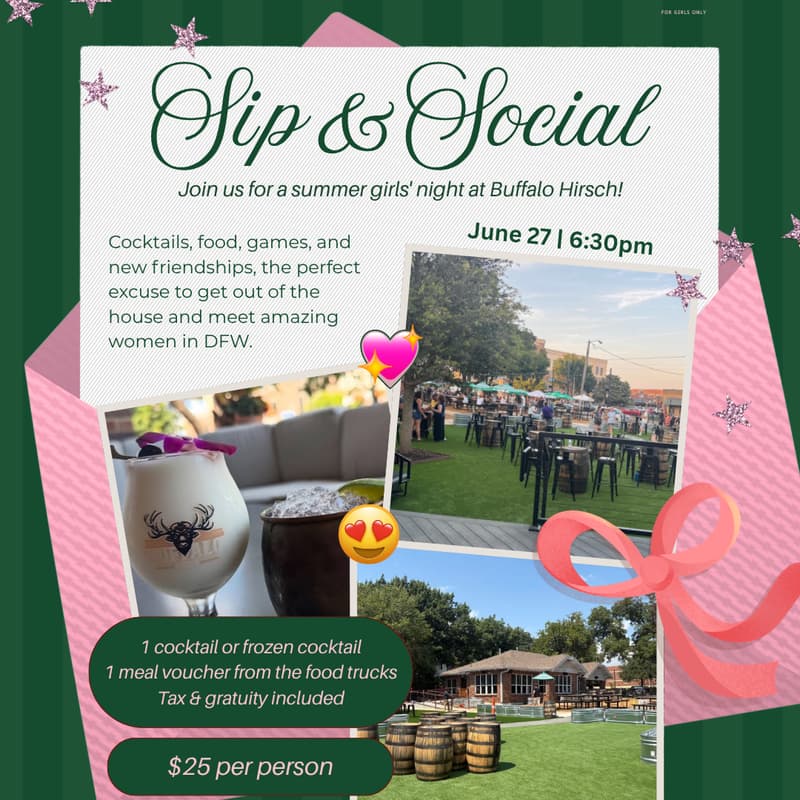 Cover Image for Sip & Social at Buffalo Hirsch - The Pink Haus Club