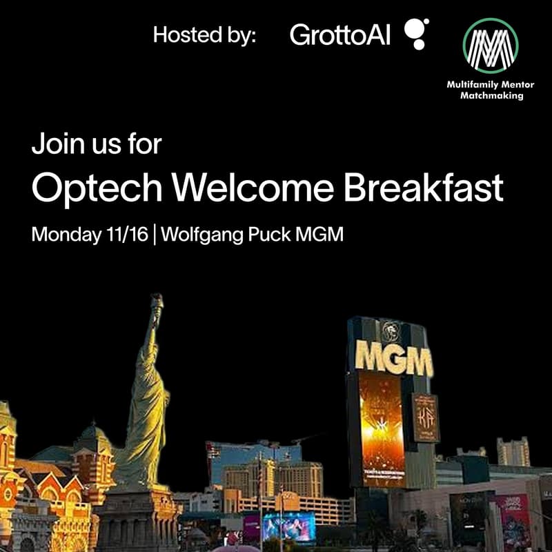 Cover Image for Optech Kickoff Breakfast with Multifamily Mentor Matchmaking and Grotto AI