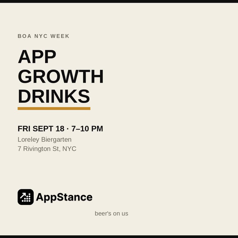 Cover Image for App Growth Drinks by AppStance (Limited Spots)