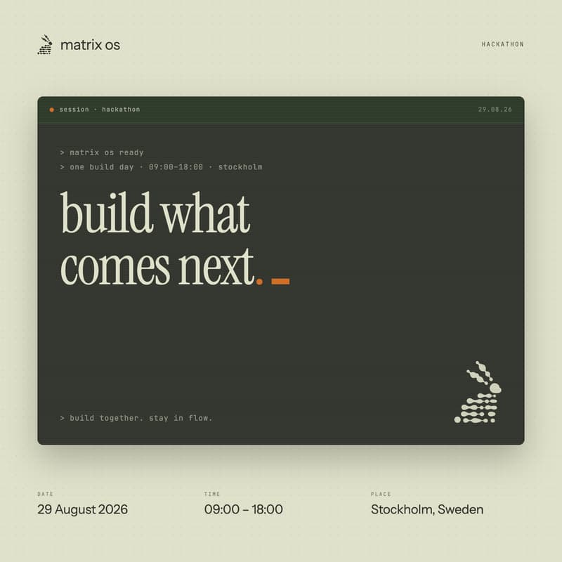 Cover Image for Matrix OS Hackathon Stockholm