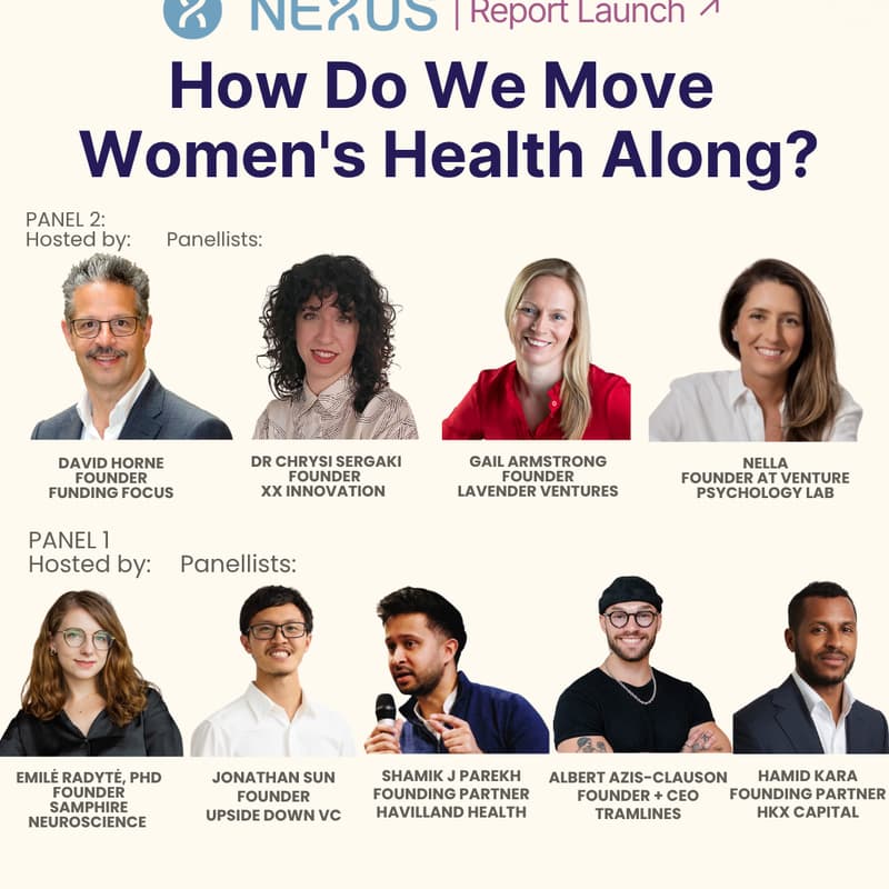 Cover Image for 'Pre-seed to Series A. How Do We Move Women's Health Along?' Nexus Report Findings and Panel Discussions
