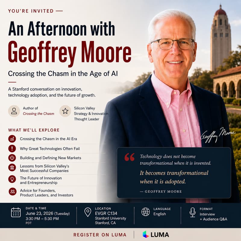 Cover Image for Geoffrey Moore at Stanford: Crossing the Chasm in the Age of AI