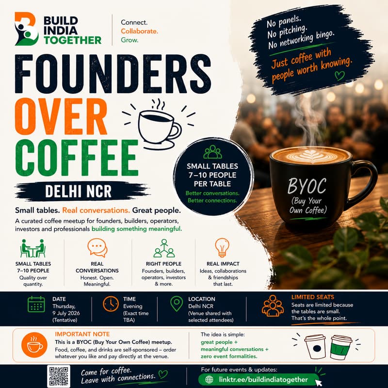 Cover Image for Founders & Builders Over Coffee☕ | Delhi NCR