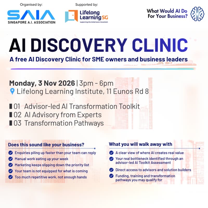 Cover Image for AI Discovery Clinic by Singapore AI Association