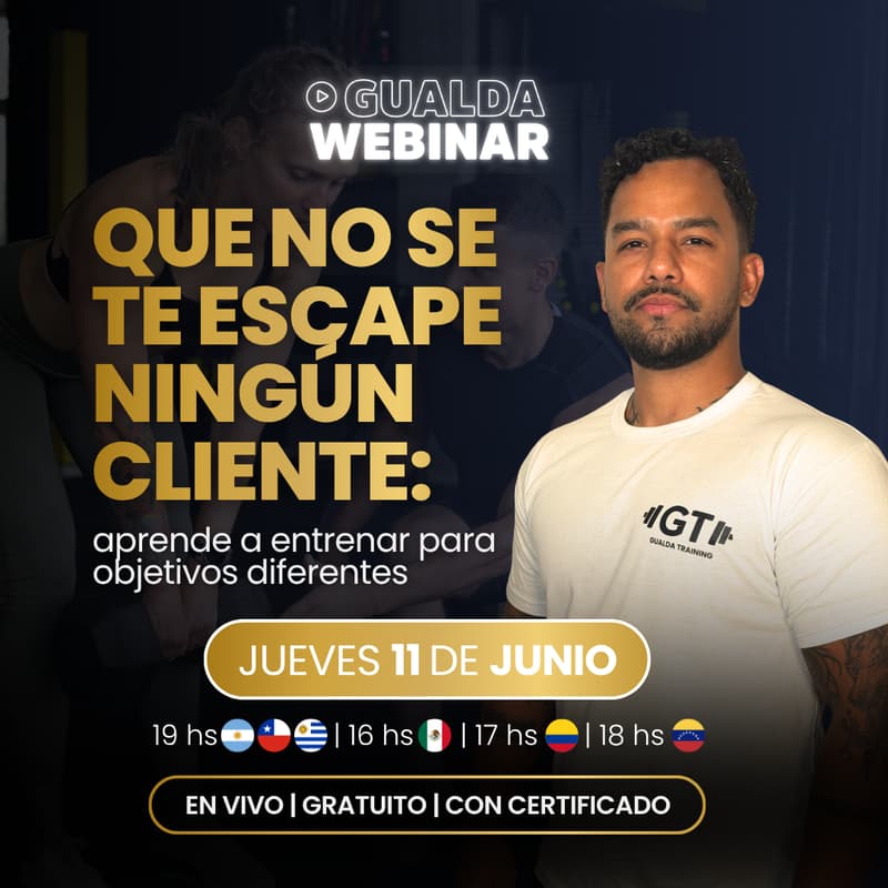 Cover Image for WEBINAR GRATUITO ⭐ Que no se te escape ningún cliente: aprende a entrenar para objetivos diferentes