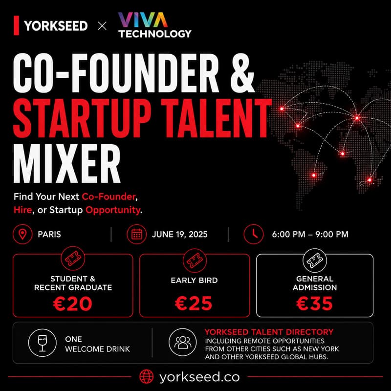 Cover Image for Co-Founder & Startup Talent Mixer - Yorkseed Passport Series