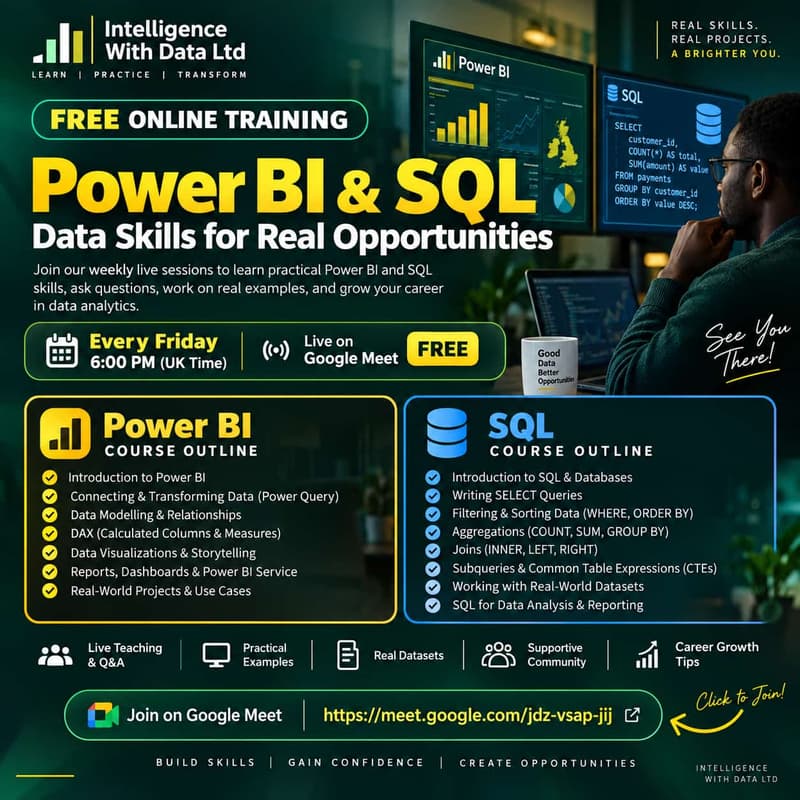 Cover Image for Power BI & SQL Fridays - Free Live Training