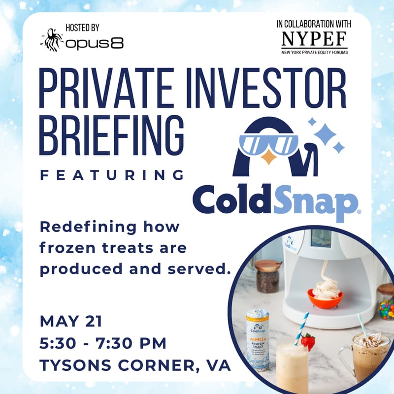 Cover Image for ColdSnap Private Investor Briefing - Tysons Corner