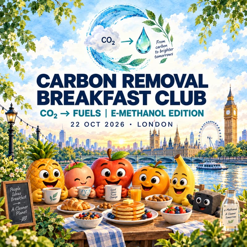 Cover Image for Carbon Removal Breakfast Club: CO₂ → Fuels | E-Methanol Edition