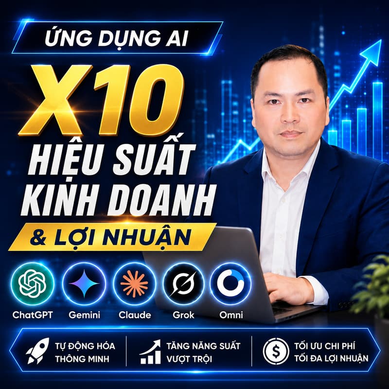 Cover Image for ỨNG DỤNG AI X10 HIỆU SUẤT KINH DOANH & LỢI NHUẬN