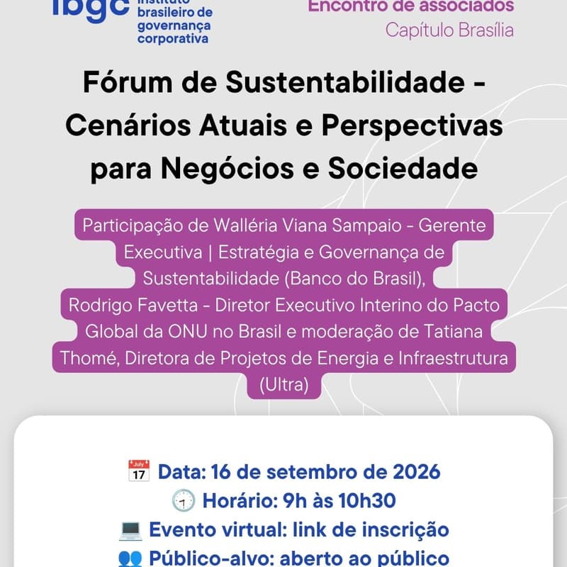 Cover Image for Fórum de Sustentabilidade – Cenários Atuais e Perspectivas para Negócios e Sociedade