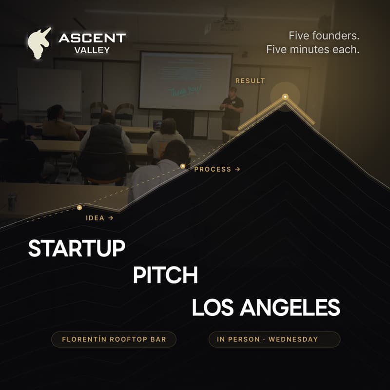 Cover Image for Startup Pitch Events Los Angeles: 5 Founders on Stage