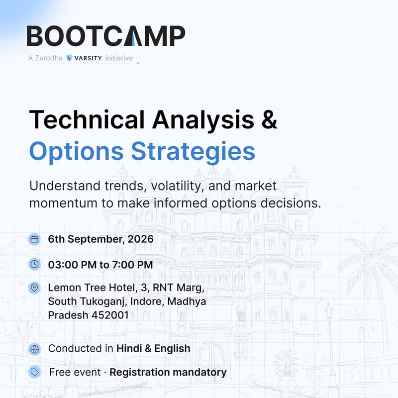 Cover Image for Technical Analysis & Options Strategies | Zerodha Bootcamp | Indore Edition
