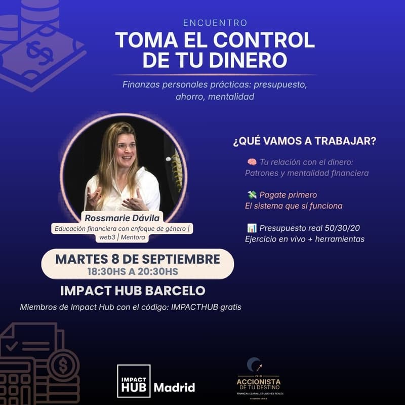 Cover Image for TALLER PRESENCIAL - Toma el controlde tu dinero
