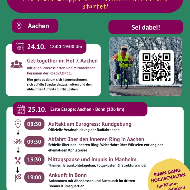 Cover Image for Road2COP31 Aachen - Auftakt am Eurogress: Kundgebung