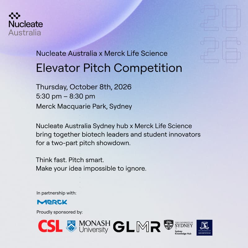 Cover Image for Nucleate Australia - Sydney Hub x Merck Life Science: Reverse Pitch and Pitch Night!