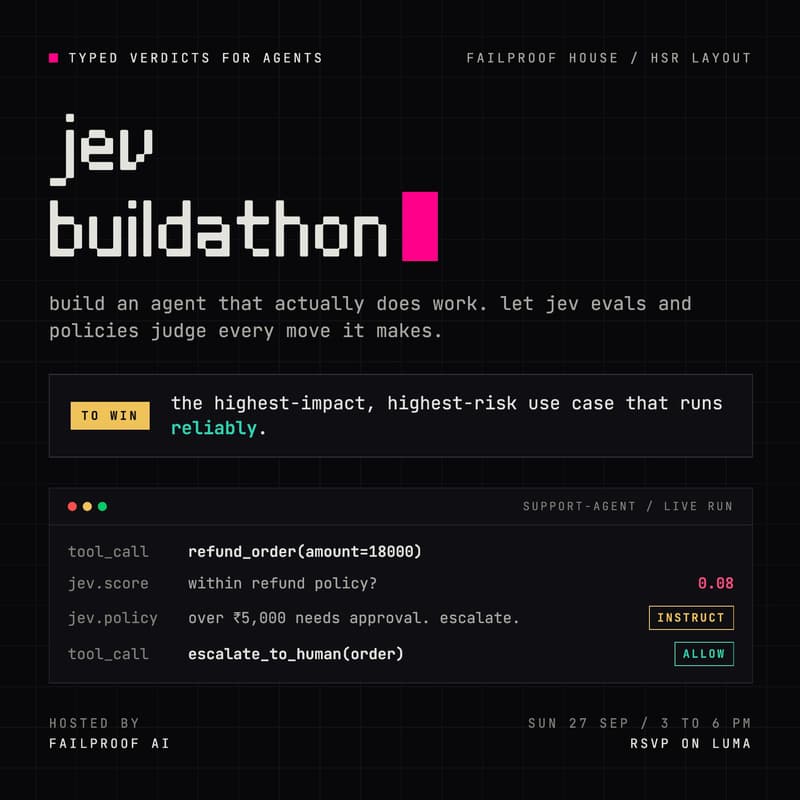 Cover Image for Jev Buildathon: Ship an agent that does the work