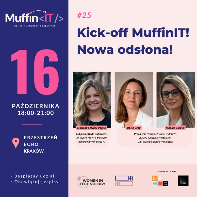 Cover Image for MuffinIT | #25 - Kick-off nowej odsłony spotkań Women in Technology Poland | 16-10-2026