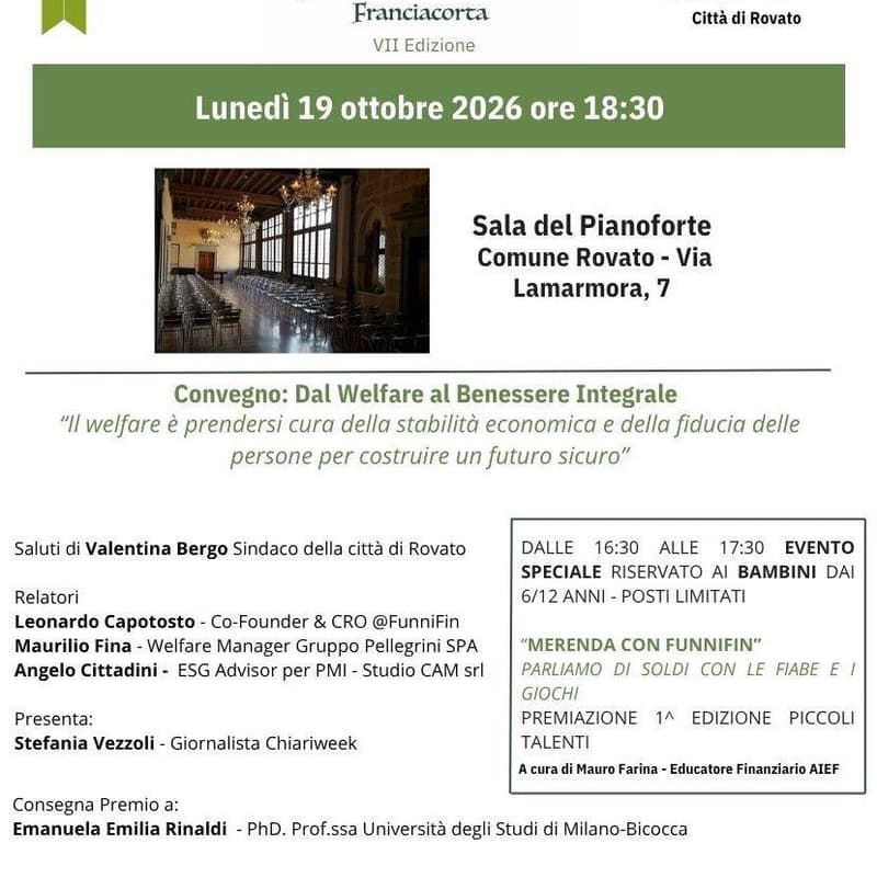 Cover Image for Dal Welfare al Benessere Integrale — Premio Internazionale Franciacorta VII Edizione