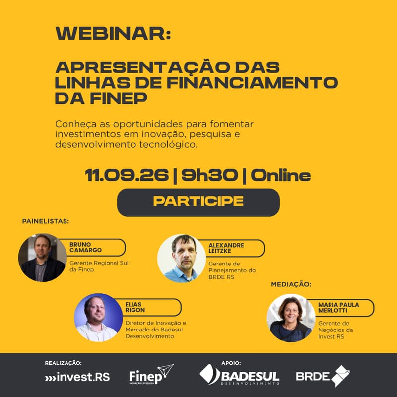 Cover Image for WEBINAR | Apresentação das Linhas de Financiamento da FINEP
