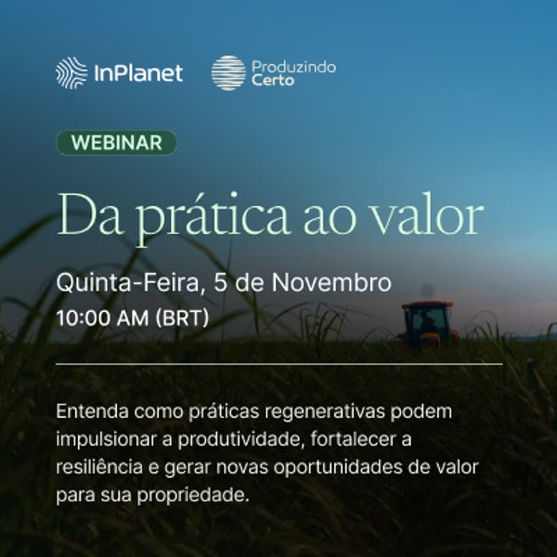 Cover Image for Webinar | Da Prática ao Valor: Como a Agricultura Regenerativa Pode Transformar Sua Propriedade