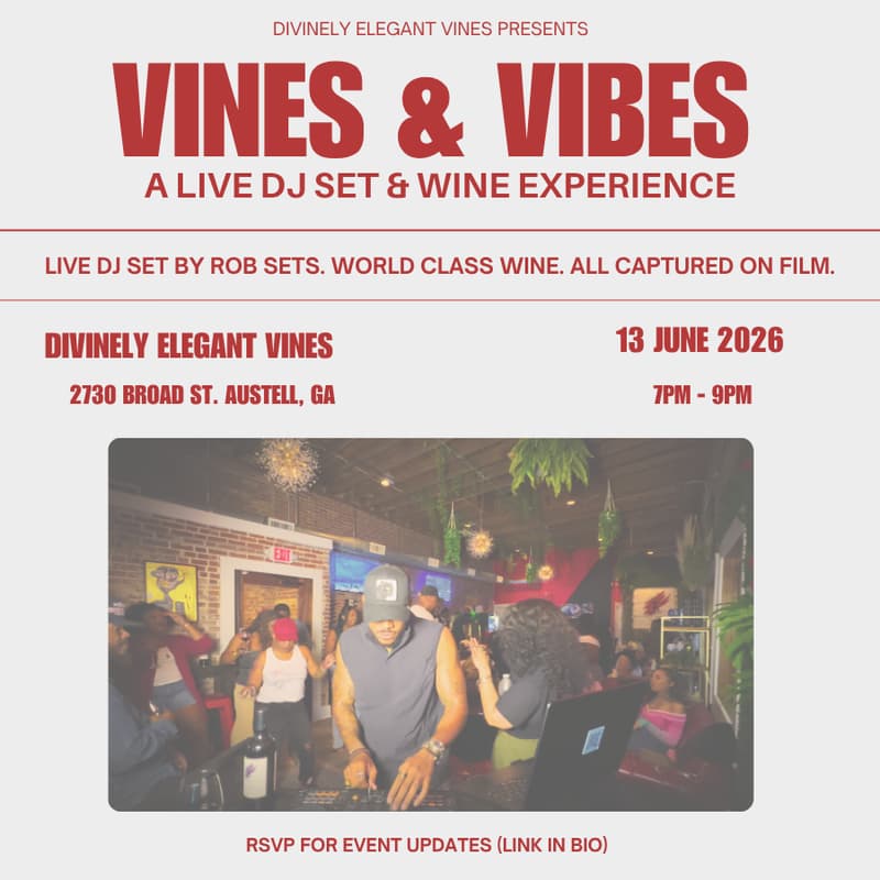 Cover Image for Vines & Vibes | Live DJ Set & Small Batch Wines