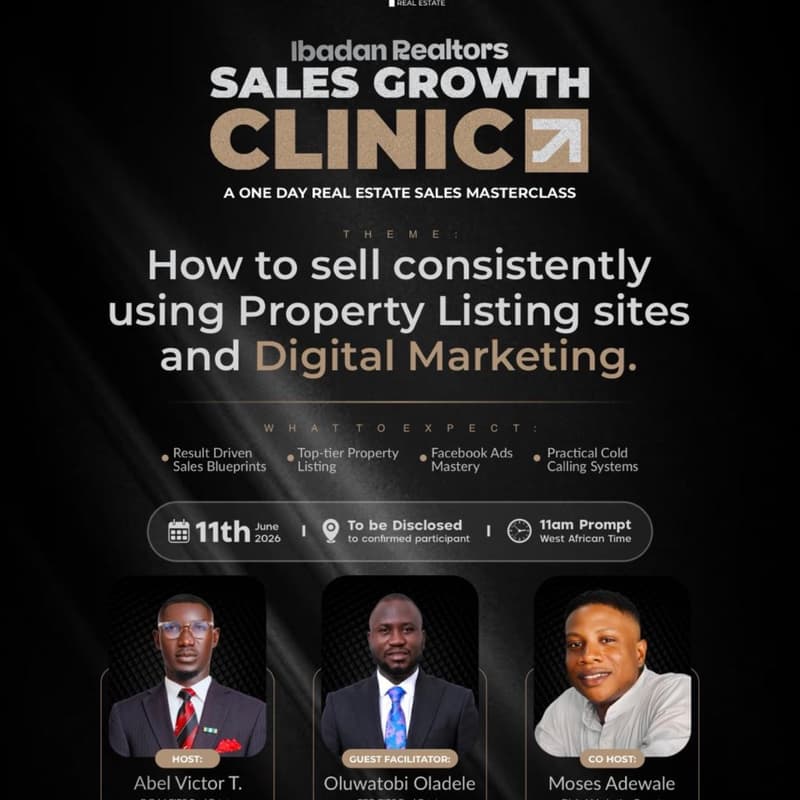Cover Image for IBADAN Realtors Sales Growth Clinic