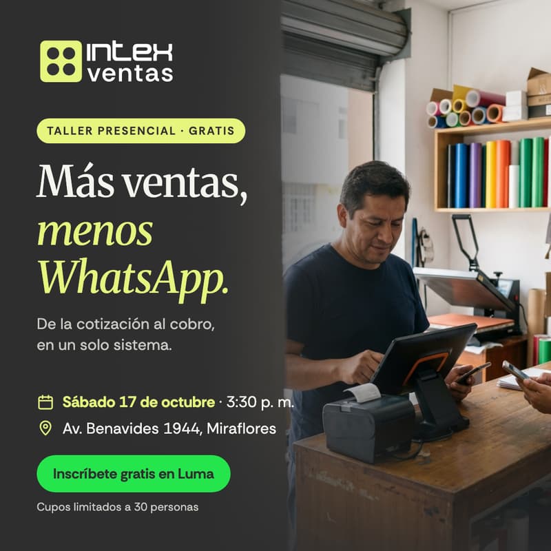 Cover Image for Más ventas, menos WhatsApp — De la cotización al cobro, en un solo sistema.