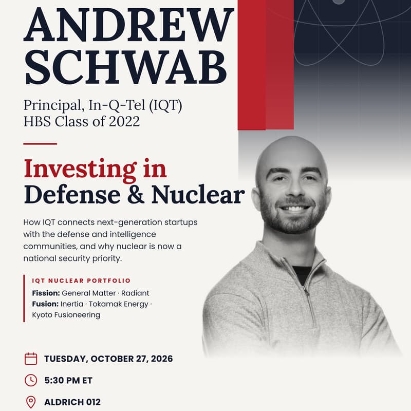 Cover Image for Fireside Chat with Andrew Schwab (In-Q-Tel): Investing in Defense & Nuclear
