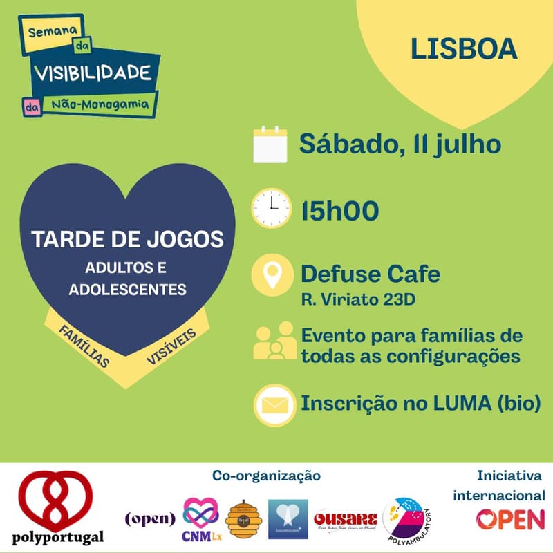 Cover Image for Tarde de Jogos - adultos & adolescentes | Semana da Visibilidade da Não-Monogamia
