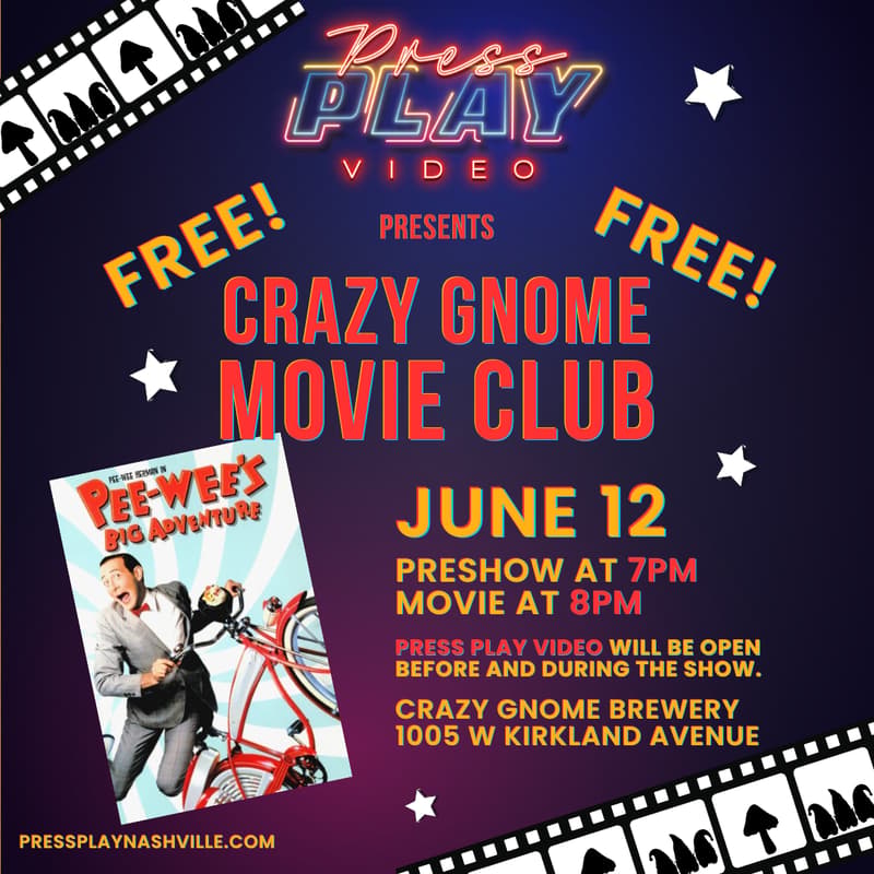 Cover Image for Crazy Gnome Movie Club: Pee-wee's Big Adventure