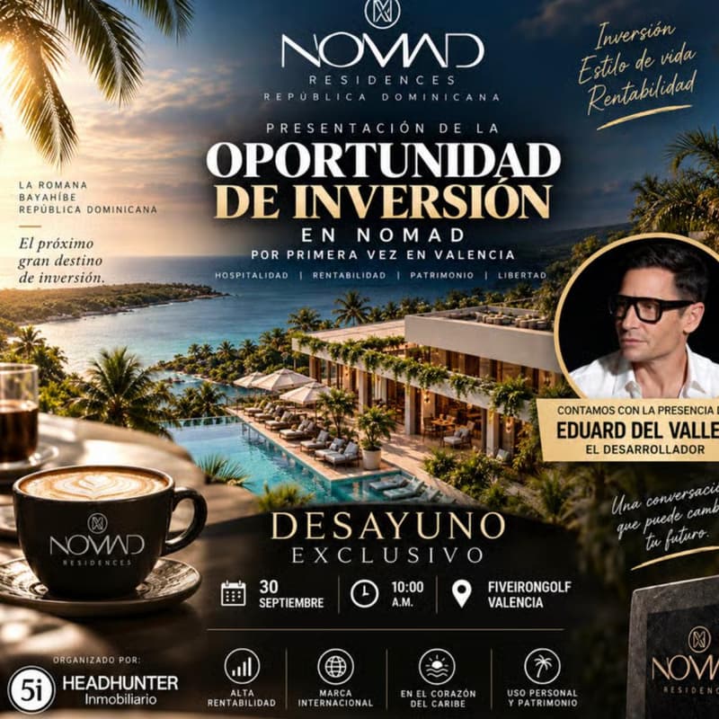 Cover Image for DESAYUNO EXCLUSIVO OPORTUNIDAD DE INVERSION EN NOMAD