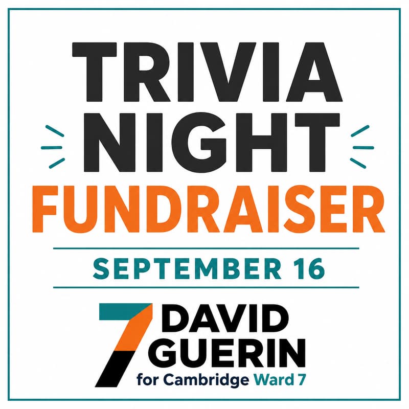 Cover Image for Trivia & Pizza Night Fundraiser for David Guerin, Candidate for Cambridge Ward 7