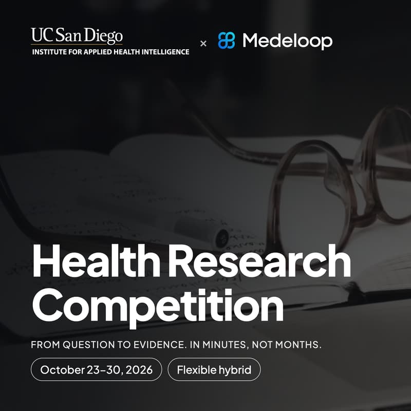 Cover Image for UC San Diego Health Sciences, UC San Diego Health, UC San Diego School of Medicine x Medeloop Health Data Research Competition