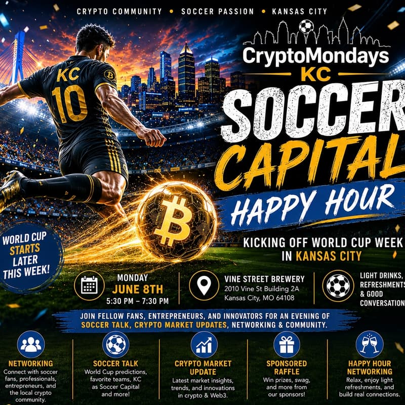 Cover Image for CryptoMondays KC: Soccer Capital Happy Hour
