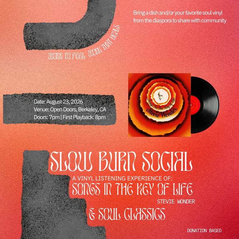 Cover Image for Slow Burn Social: A Vinyl Listening Session - Songs in the Key of Life - Stevie Wonder