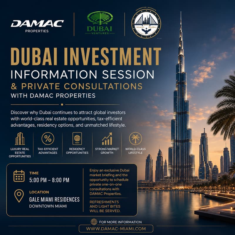 Cover Image for Dubai Investment Information Session & Private Consultations with DAMAC Properties