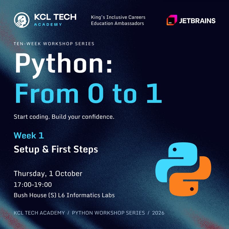 Cover Image for Python 0-1, Week 1: Setup & first steps