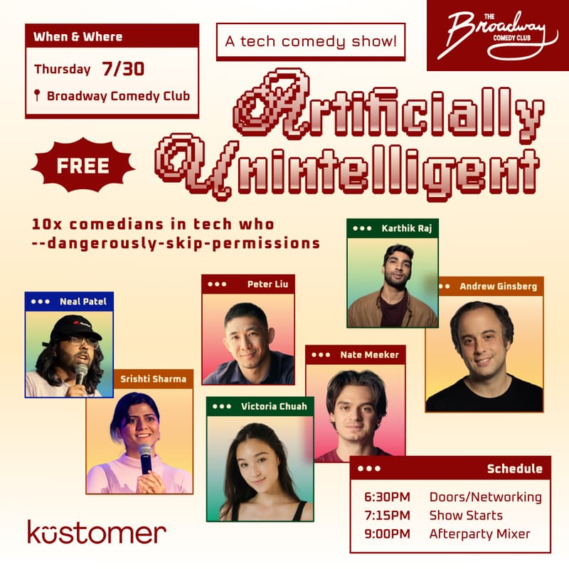 Cover Image for Artificially Unintelligent: NYC Tech Comedy Show (July)
