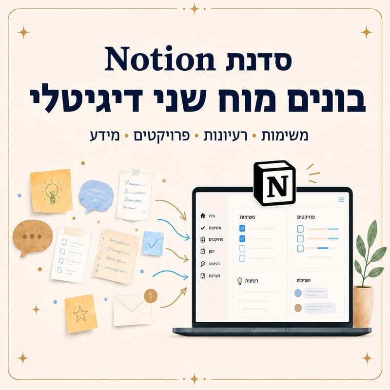 Cover Image for Notion סדנה לבניית מוח שני דיגיטלי עם