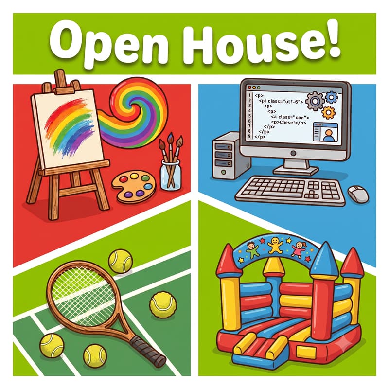 Cover Image for Free Family Fun - Art, Coding, Tennis